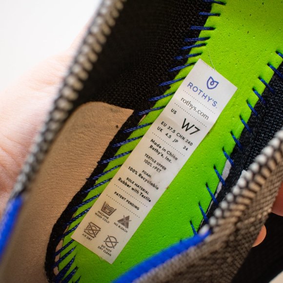 ROTHY's Grey Mist Cap Toe Flats Women's 7 - Picture 7 of 8